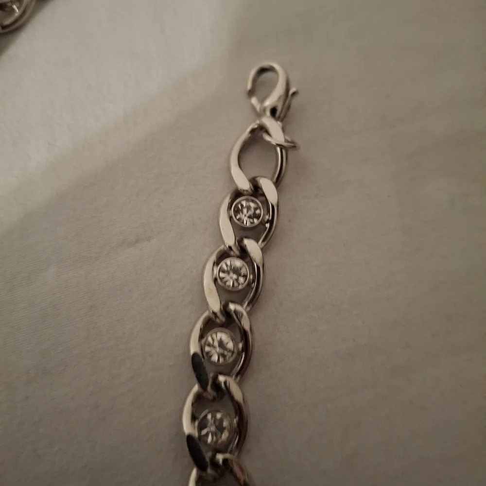 Silver Color Girl's Chain And Rhinestone Belt